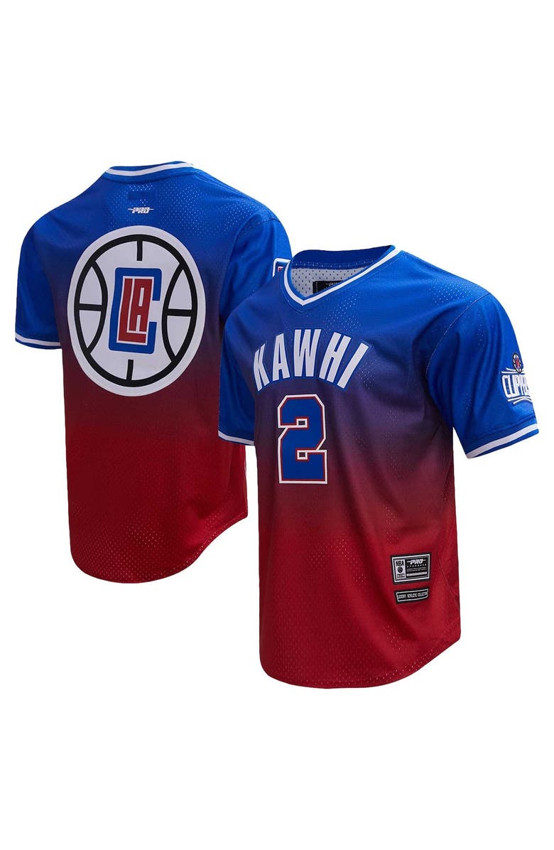 PRO STANDARD Men's Post Kawhi Leonard Royal/Red LA Clippers Ombre Name & Number T-Shirt, Main, color, Royal