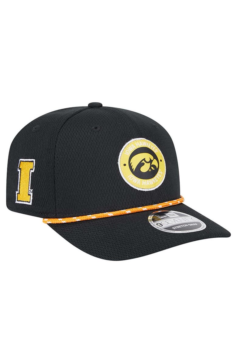 New Era Men's New Era Black Iowa Hawkeyes COOLERA 9SEVENTY Rope Stretch-Snap Hat, Main, color, Black