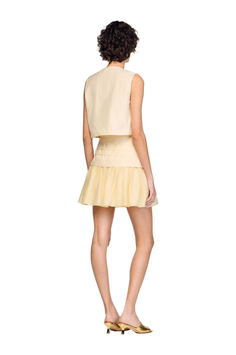 Short pleated skirt, Alternate, color, Vanilla