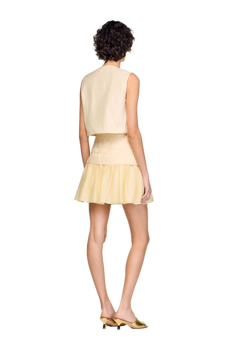 SANDRO Short pleated skirt, Alternate, color, Vanilla