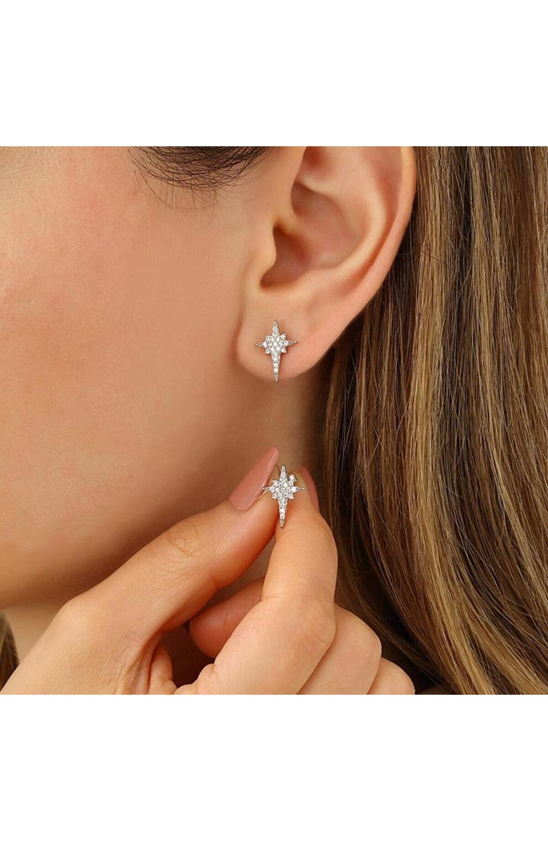 Spero London Northern Star Sterling Silver Stud Earring, Alternate, color, Silver