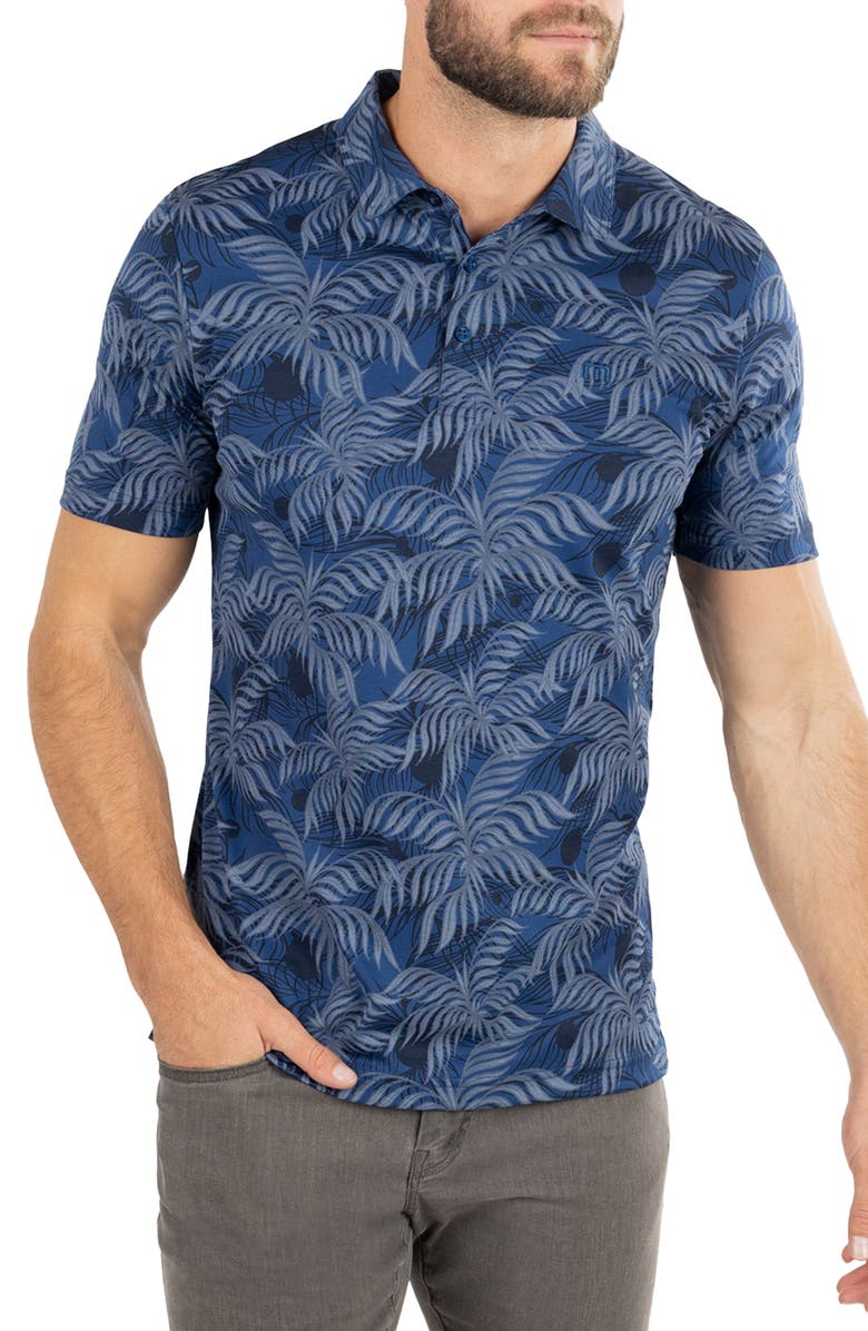 TravisMathew Mountain Down Cotton Blend Golf Polo, Main, color, Estate Blue