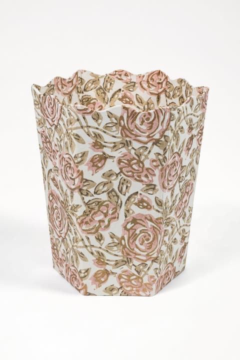 Blockprint Scallop Waste Bin / Storage Bin