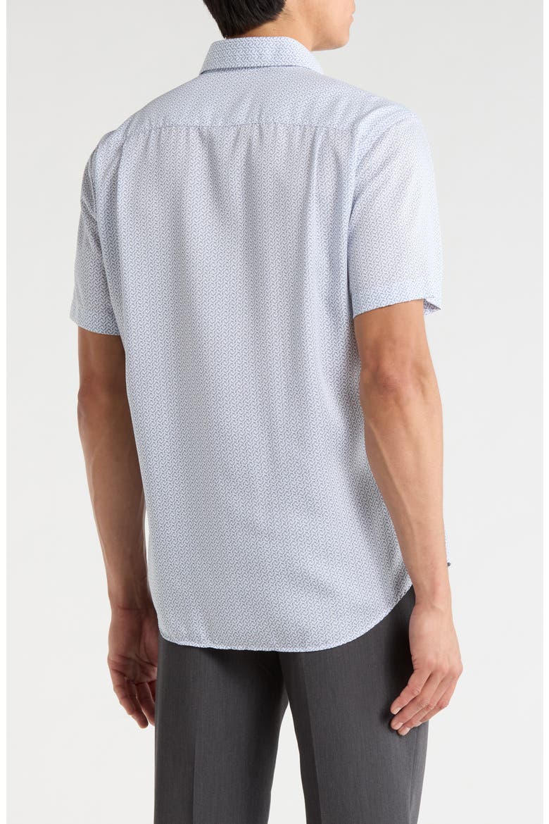 Classic Fit Floral Print Short Sleeve Button-Up Shirt, Alternate, color, WHITE/ NAVY
