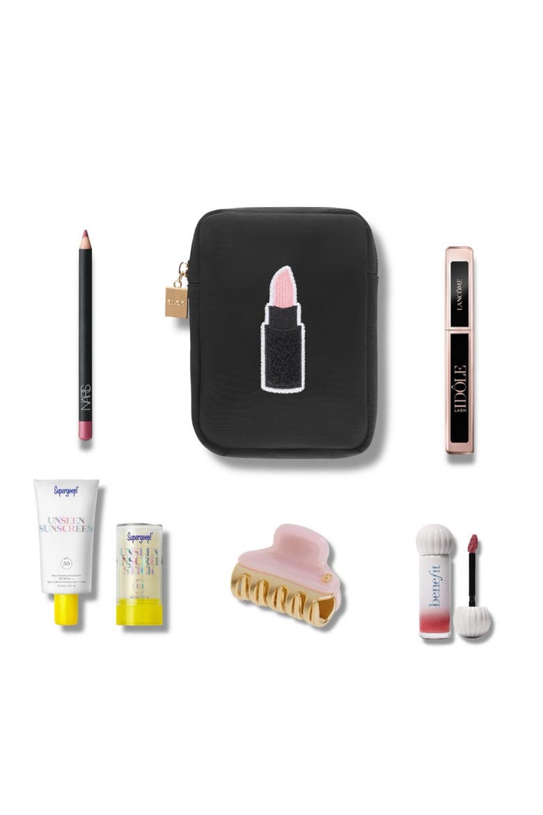 Mini Lipstick Cosmetics Bag, Alternate, color, BLACK