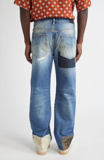 MA Quad Art Patch Straight Leg Jeans