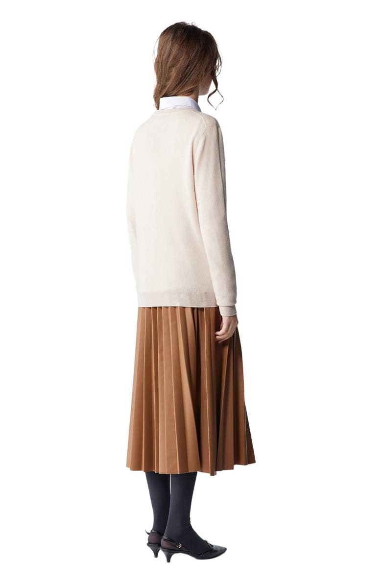 GOBI Mongolian Cashmere Essential Cashmere Crewneck Sweater, Alternate, color, Ivory White