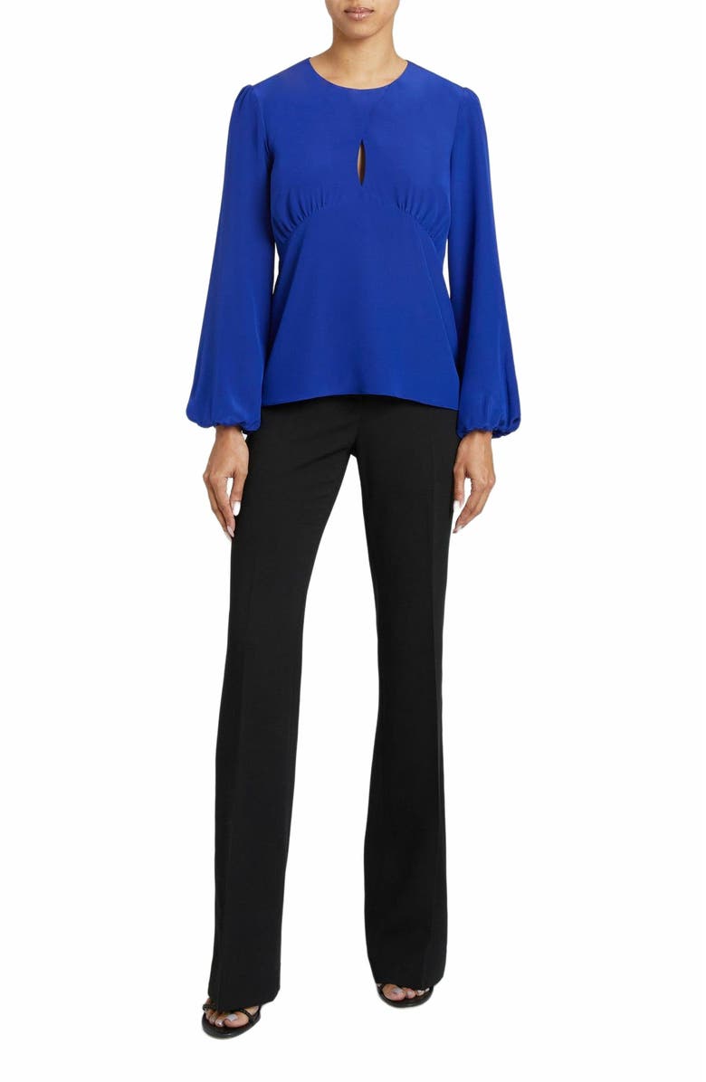 Santorelli LYRA Long Sleeve Silk Blouse with Keyhole Neckline, Alternate, color, 