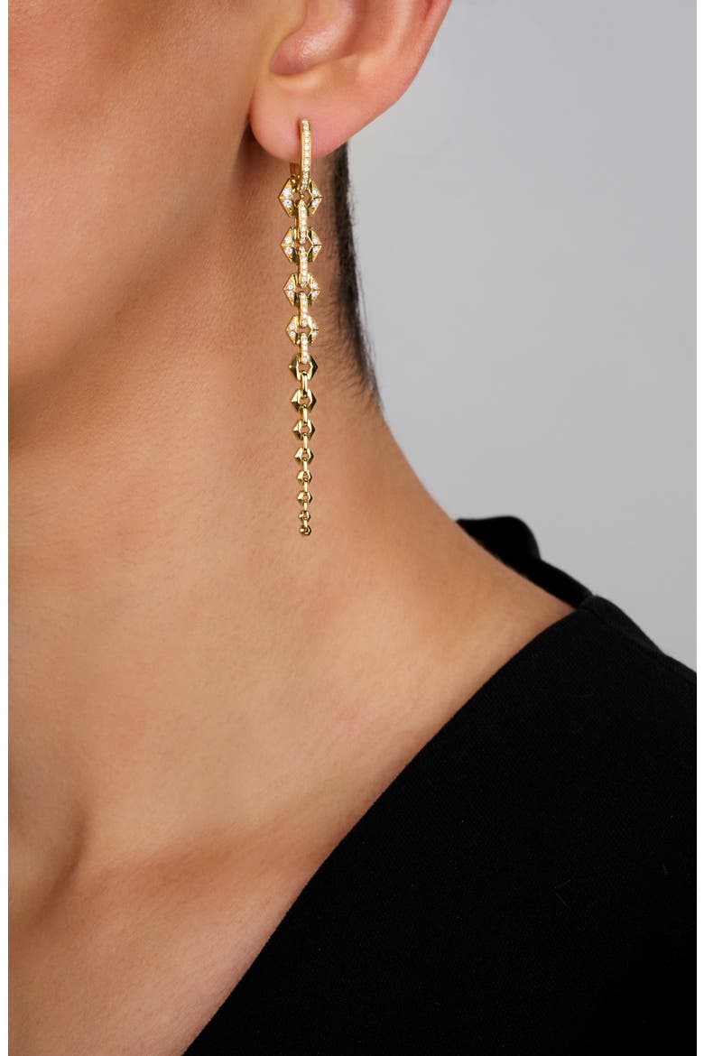 Flow Graduated Diamond Chain Drop Earrings, Alternate, color, YELLOW GOLD