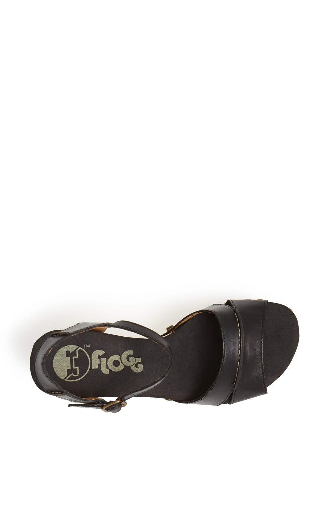 'Florence' Sandal, Alternate, color, BLACK LEATHER