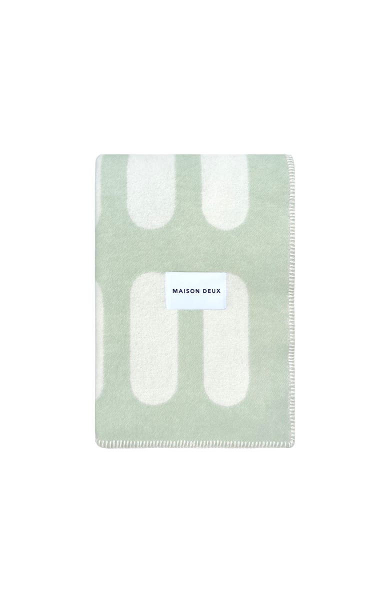 Maison Deux Cubics Blanket, Main, color, Medium Green