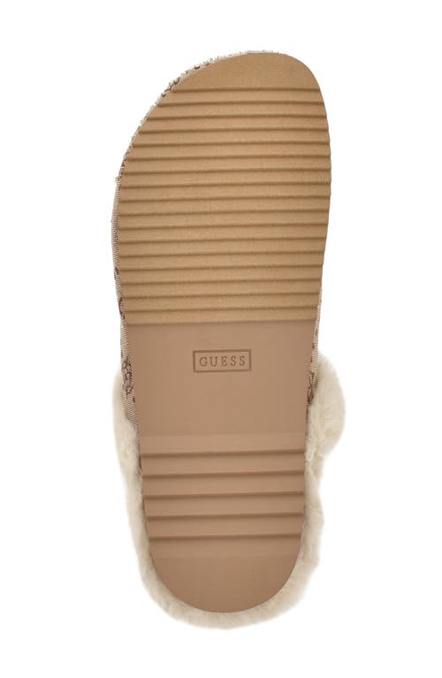 Guess Women's Gascona Embellished Cozy Slip-on Logo Clogs In Brown