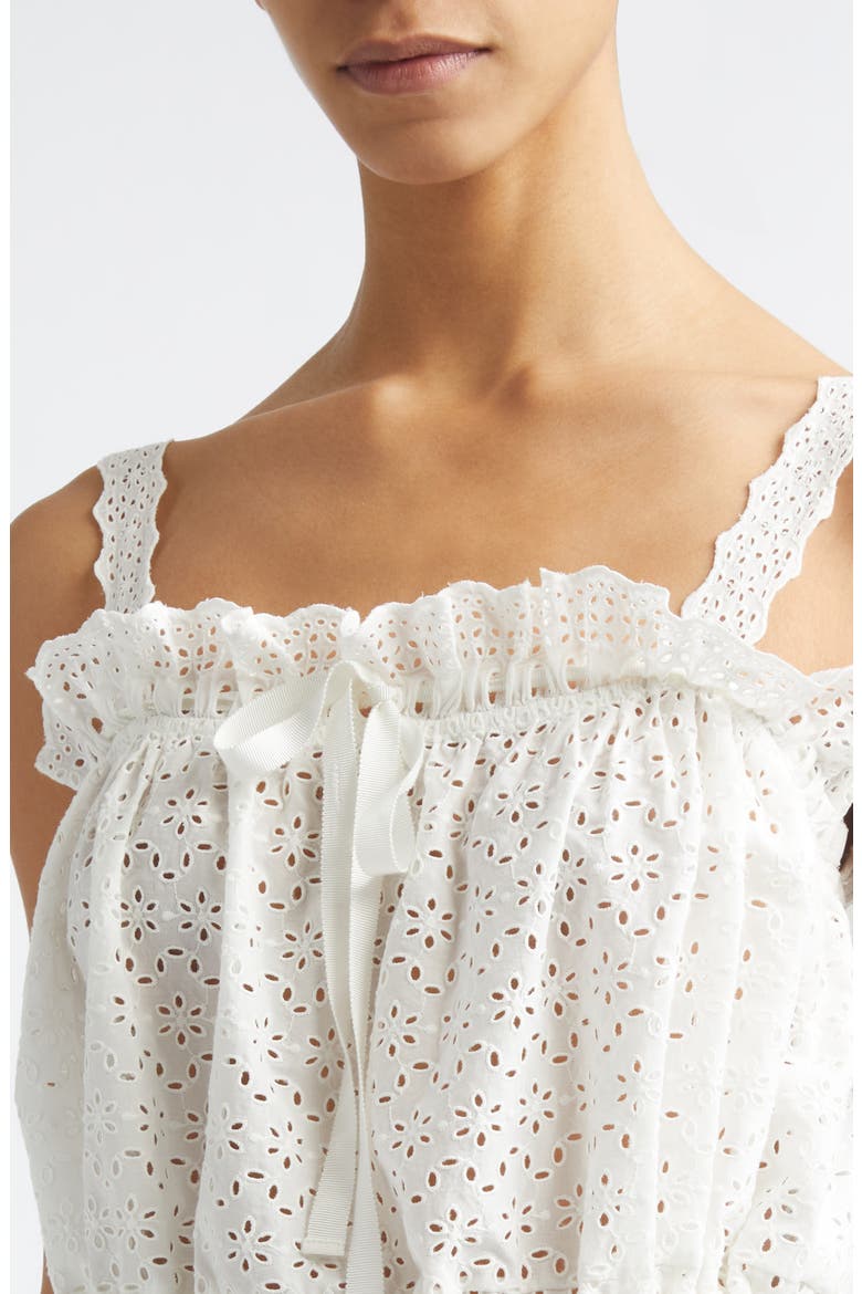 Isola Cotton Eyelet Top, Alternate, color, PRISTINE