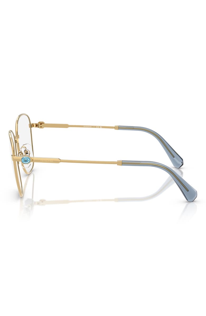 Swarovski 52mm Square Optical Glasses, Alternate, color, Shiny Gold