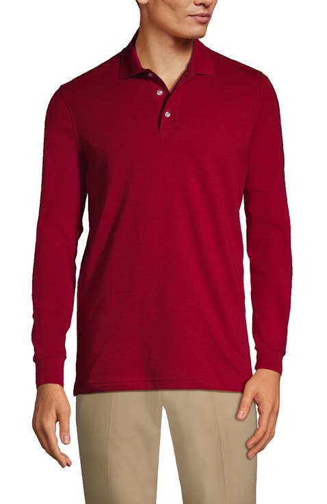 School Uniform  Long Sleeve Interlock Polo Shirt