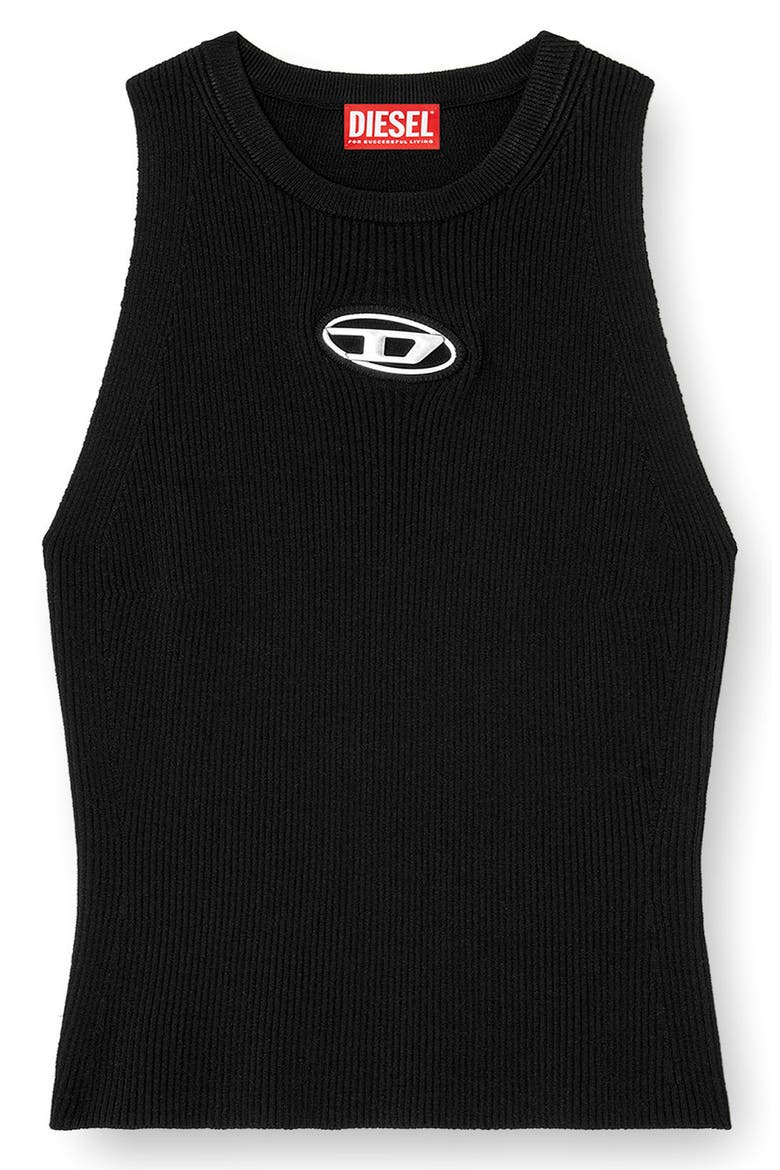 M-Caddix-Top Logo Cutout Sleeveless Rib Top, Alternate, color, DEEP/ BLACK