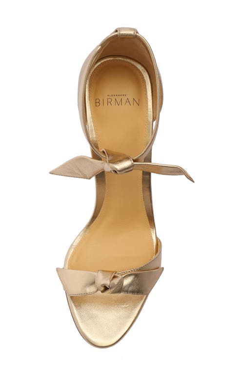 Alexandre Birman 100mm Clarita Bow-detail Leather Heeled Sandals In Gold