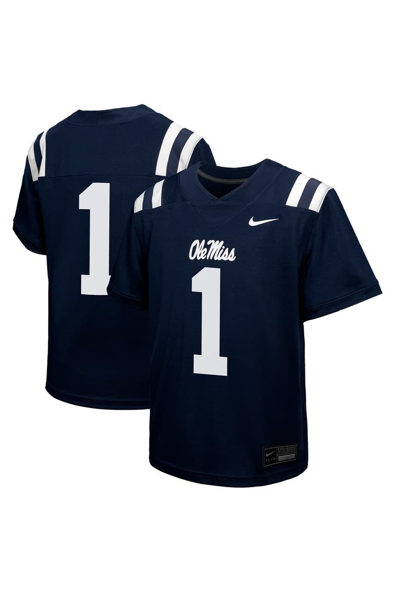 Youth Nike #1 Navy Ole Miss Rebels Untouchable Replica Game Jersey, Main, color, Navy