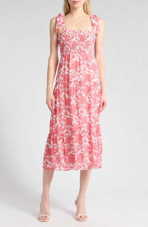 Shoulder Tie Floral Maxi Dress