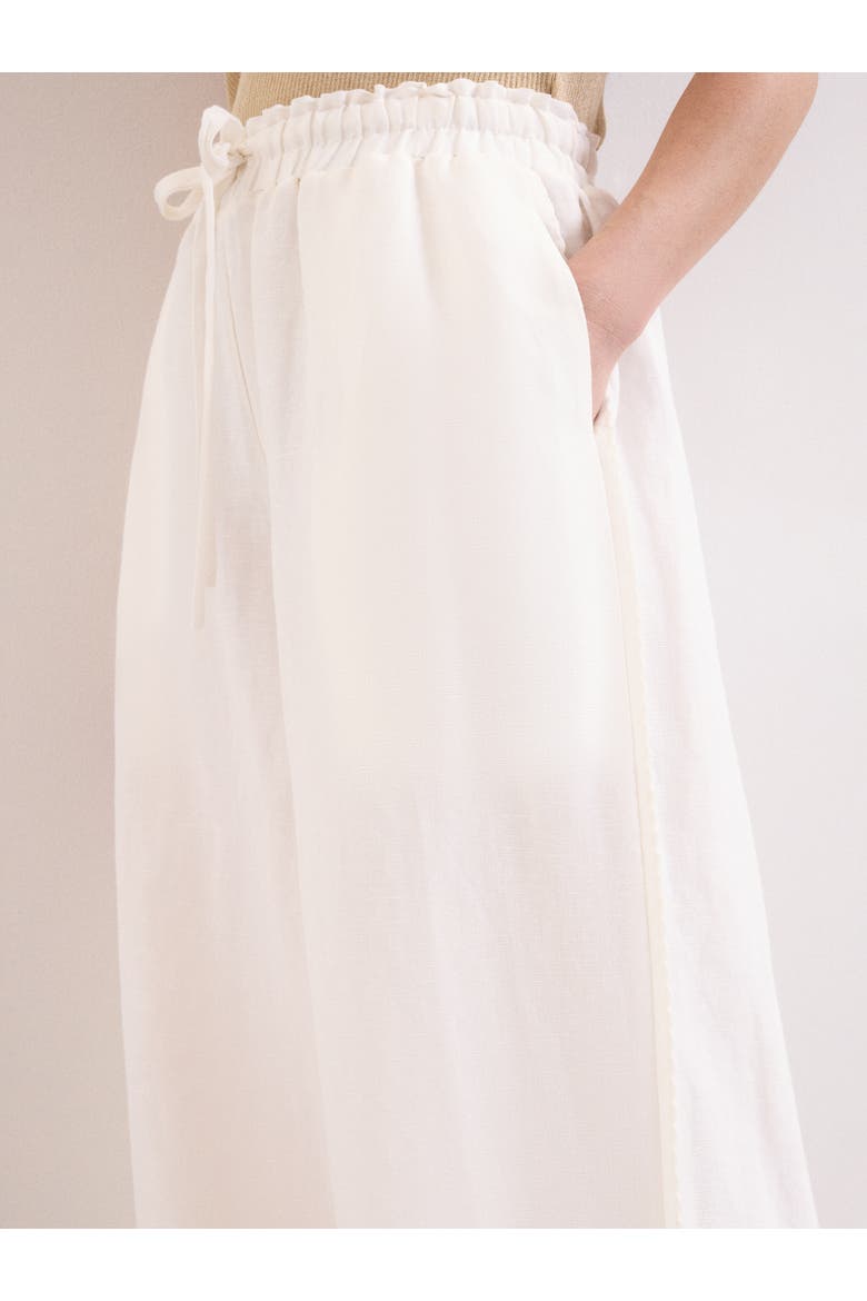 Rowan Wide Leg Linen Trousers, Alternate, color, White