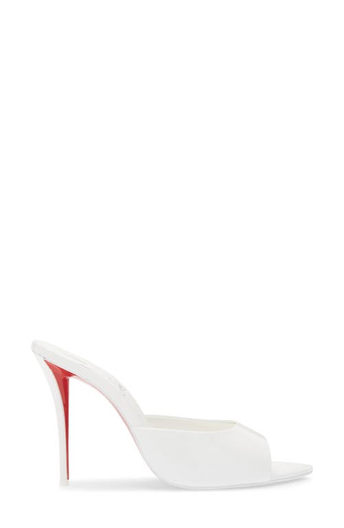 Christian Louboutin Miss Z Leather Red Sole Mule Sandals In White