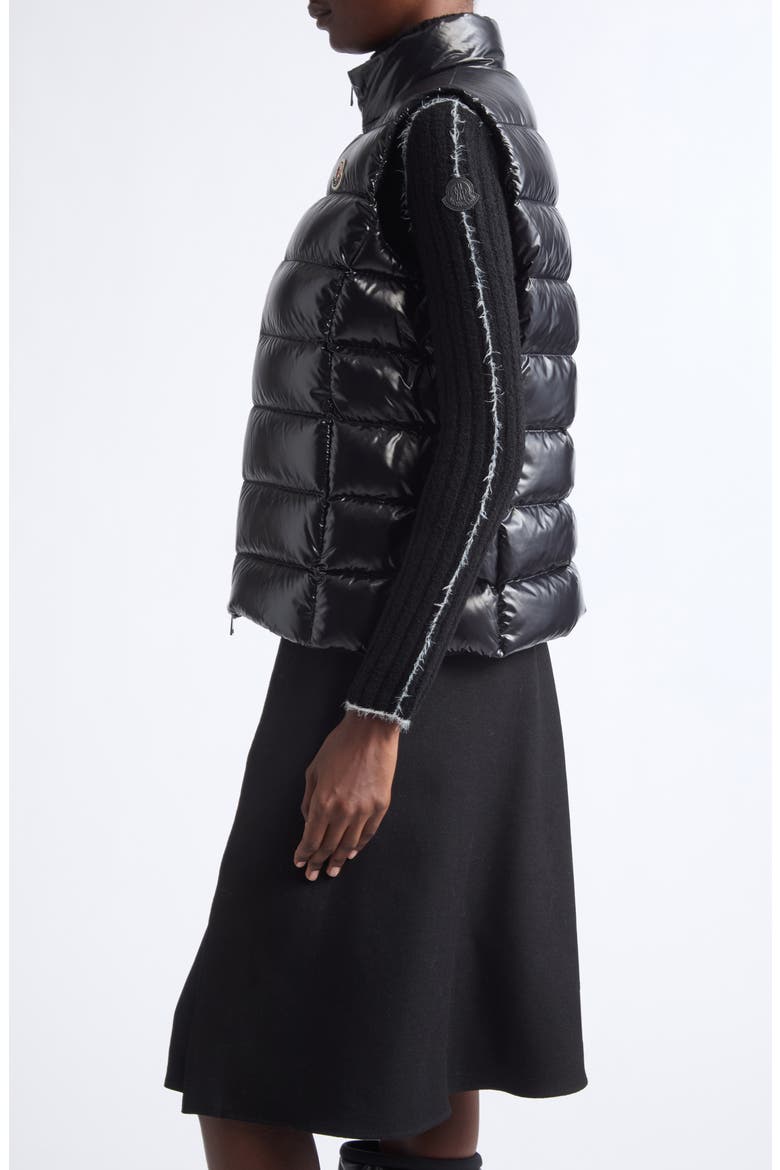 Ghany Mock Neck Down Puffer Vest, Alternate, color, BLACK/ BLACK