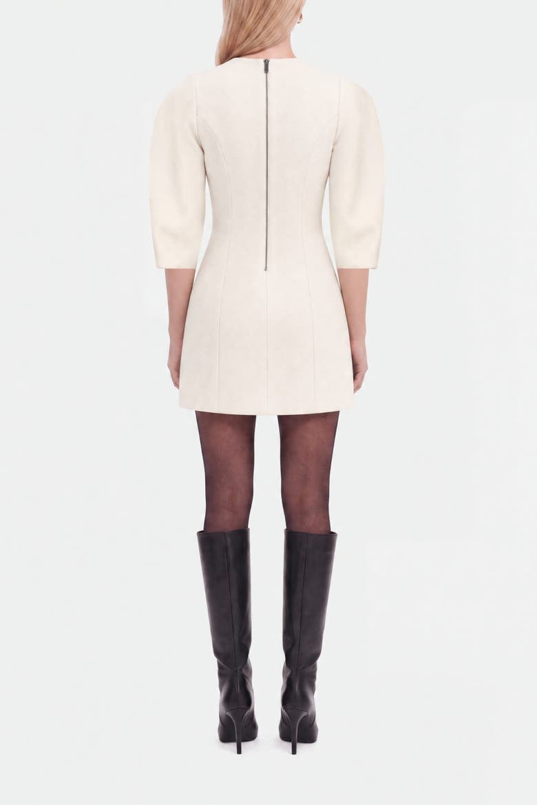 Balloon Sleeve Seam Detail Mini Dress, Alternate, color, Ivory