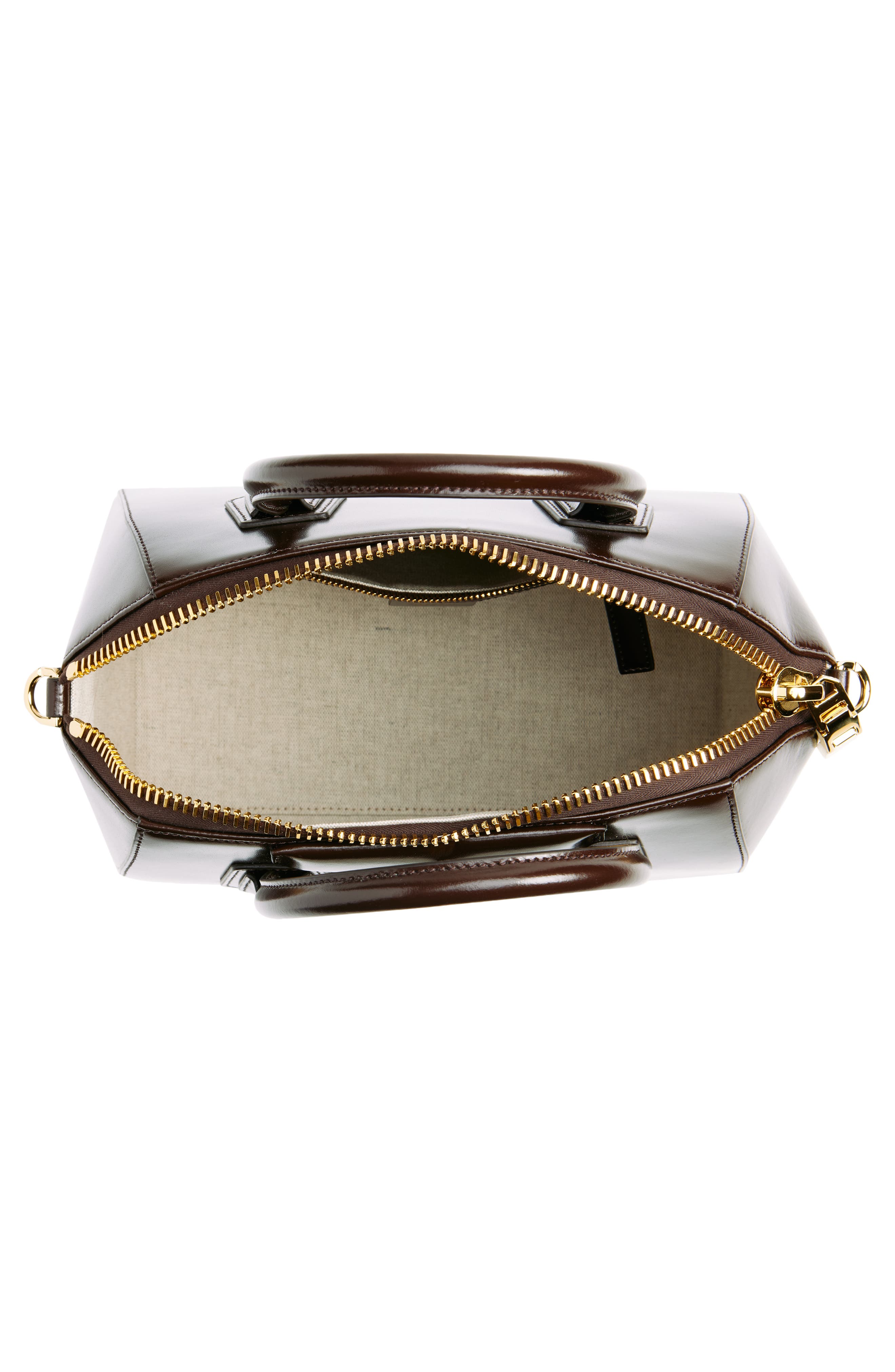 Givenchy Small Antigona Leather Satchel, Alternate, color, Ebony Brown