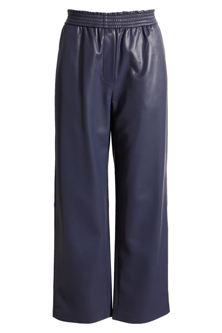 Ariella Faux Leather Pants, Alternate, color, NAVY