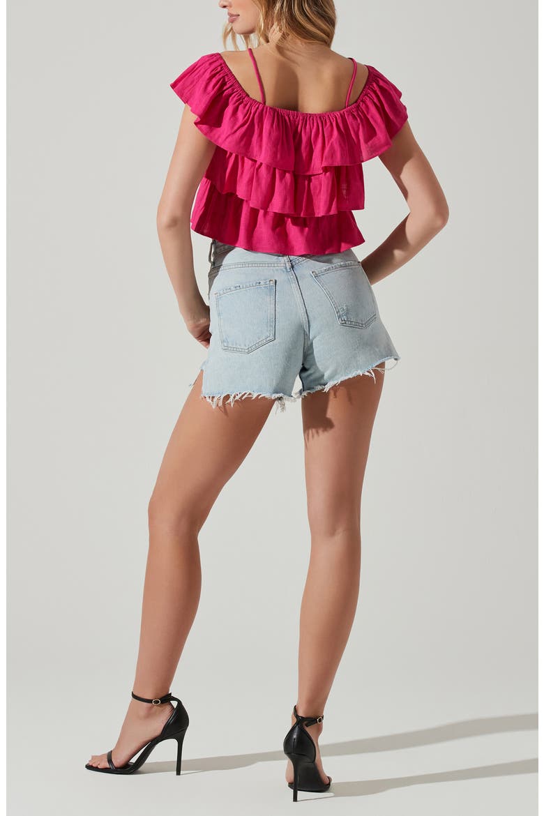 Off the Shoulder Ruffle Top, Alternate, color, FUCHSIA