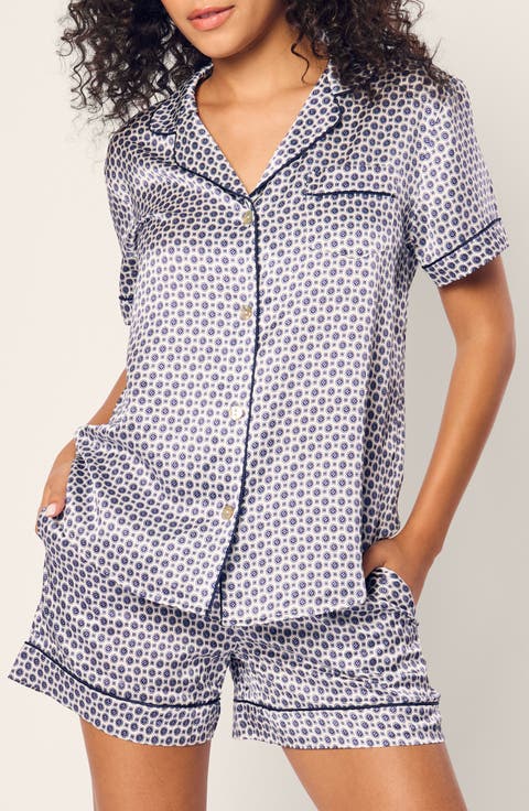 Print Silk Short Pajamas
