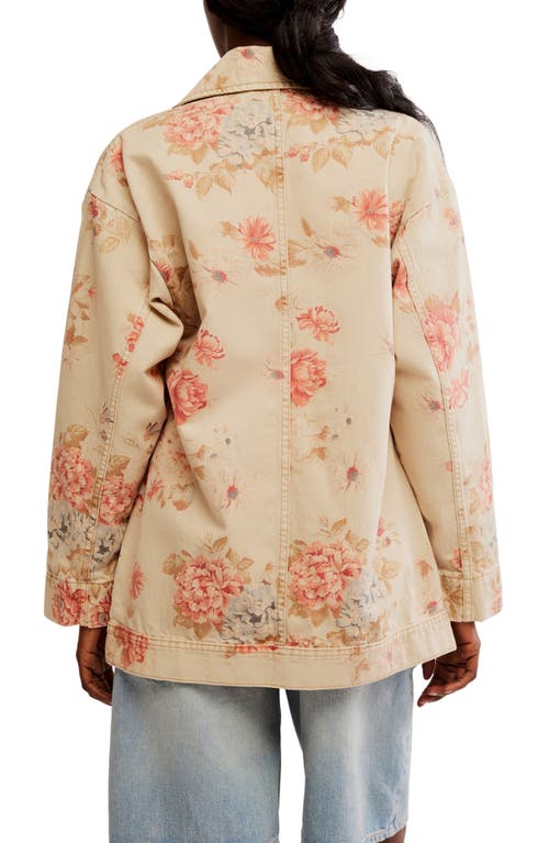 Shop Free People Avery Floral Denim Jacket In Exploded Floral