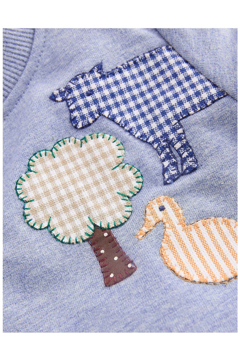 Kids' Appliqué Sweatshirt and Joggers Set, Alternate, color, BLUE MARL FARM