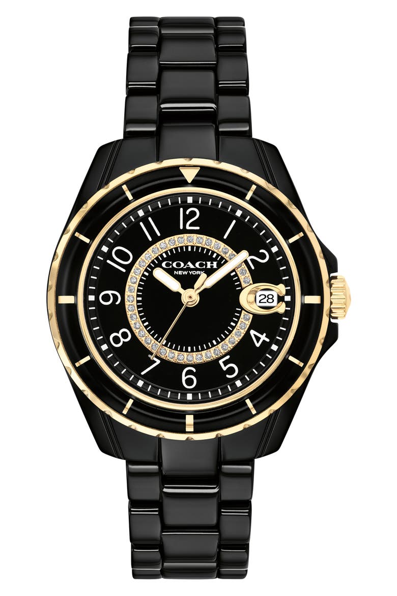 Preston Ceramic Bracelet Watch, 32mm, Main, color, WHITE