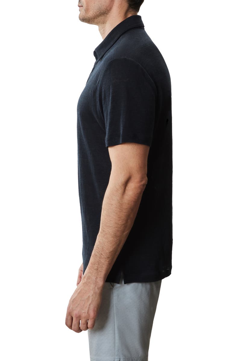 Robert Barakett Boyce Linen Polo, Alternate, color, Black