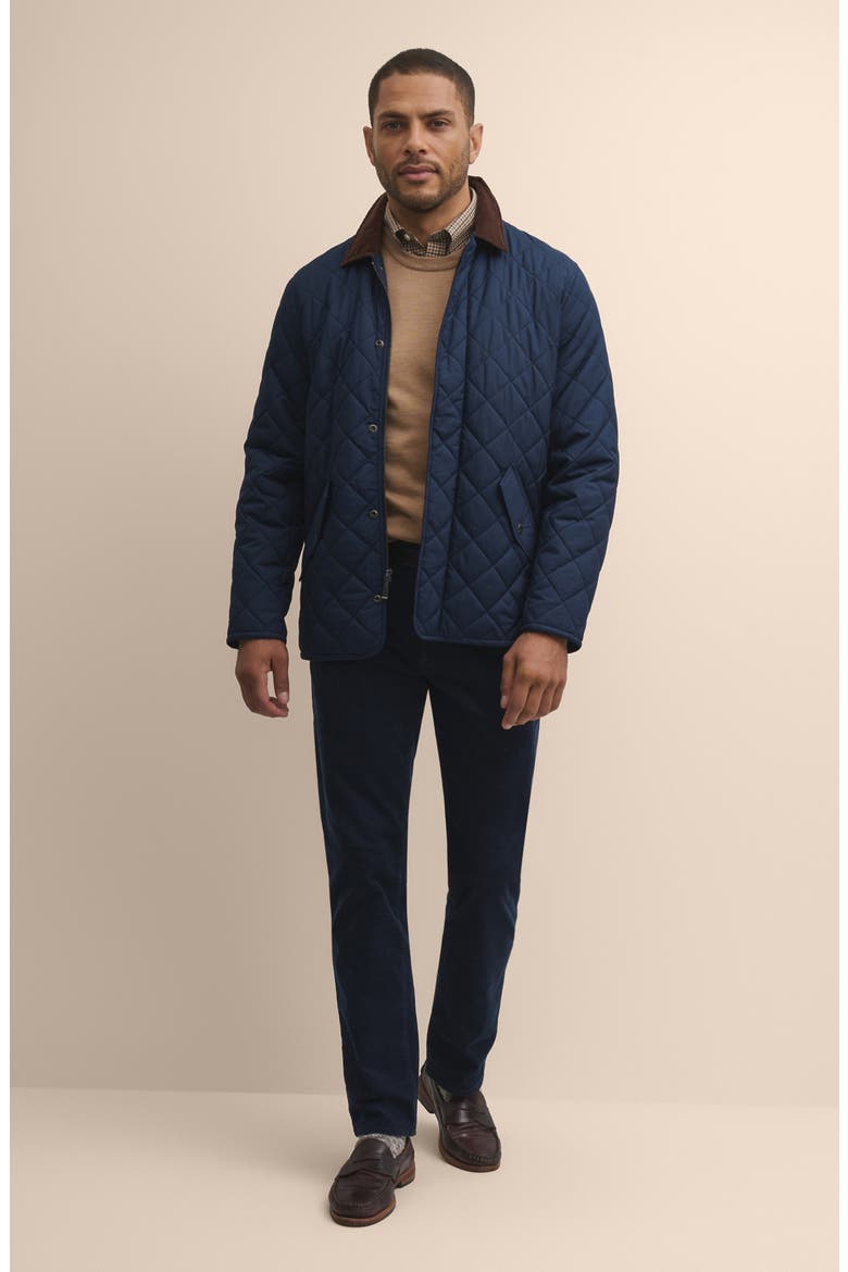 Quilted Shirt Jacket with Corduroy Collar, Alternate, color, NAVY BLAZER