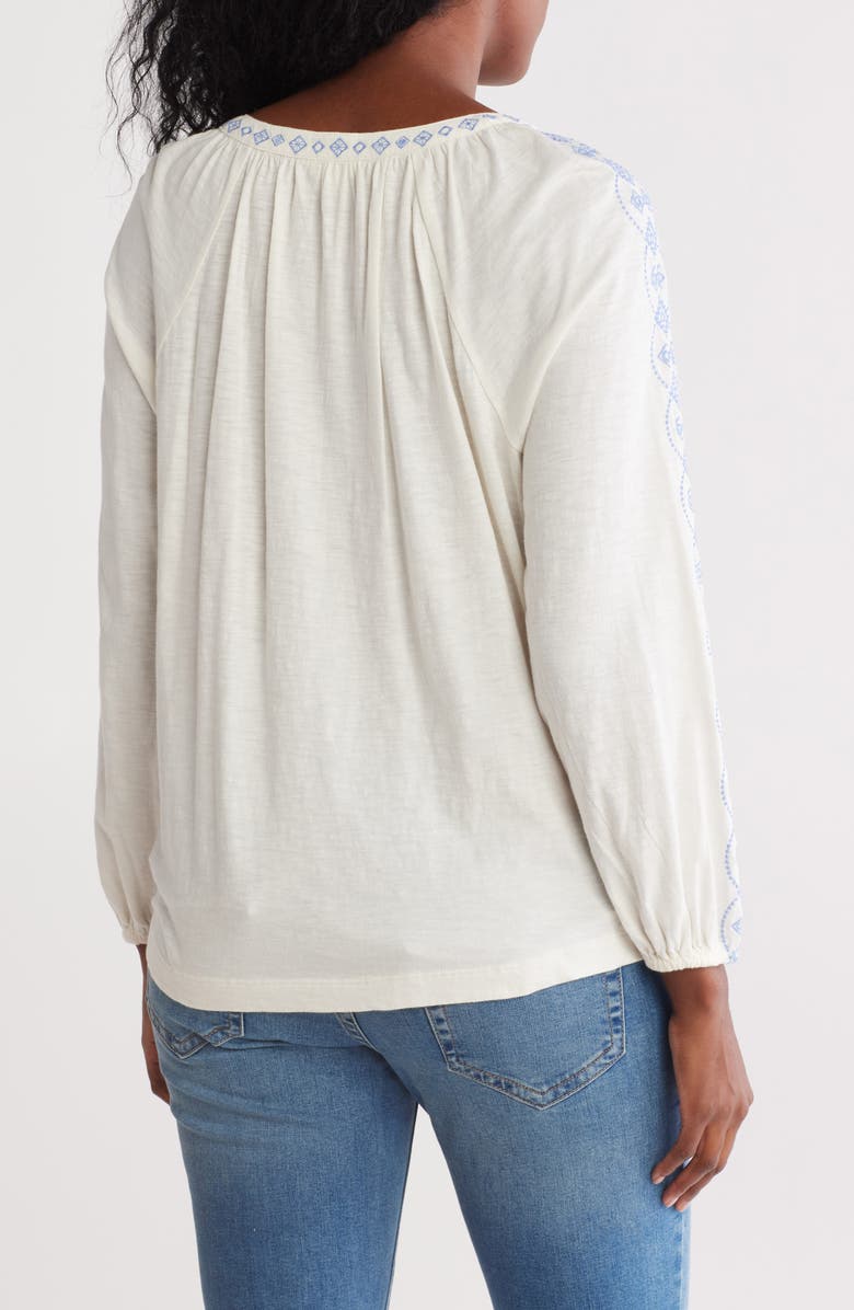 Lucky Brand Embroidered Cotton Top, Alternate, color,