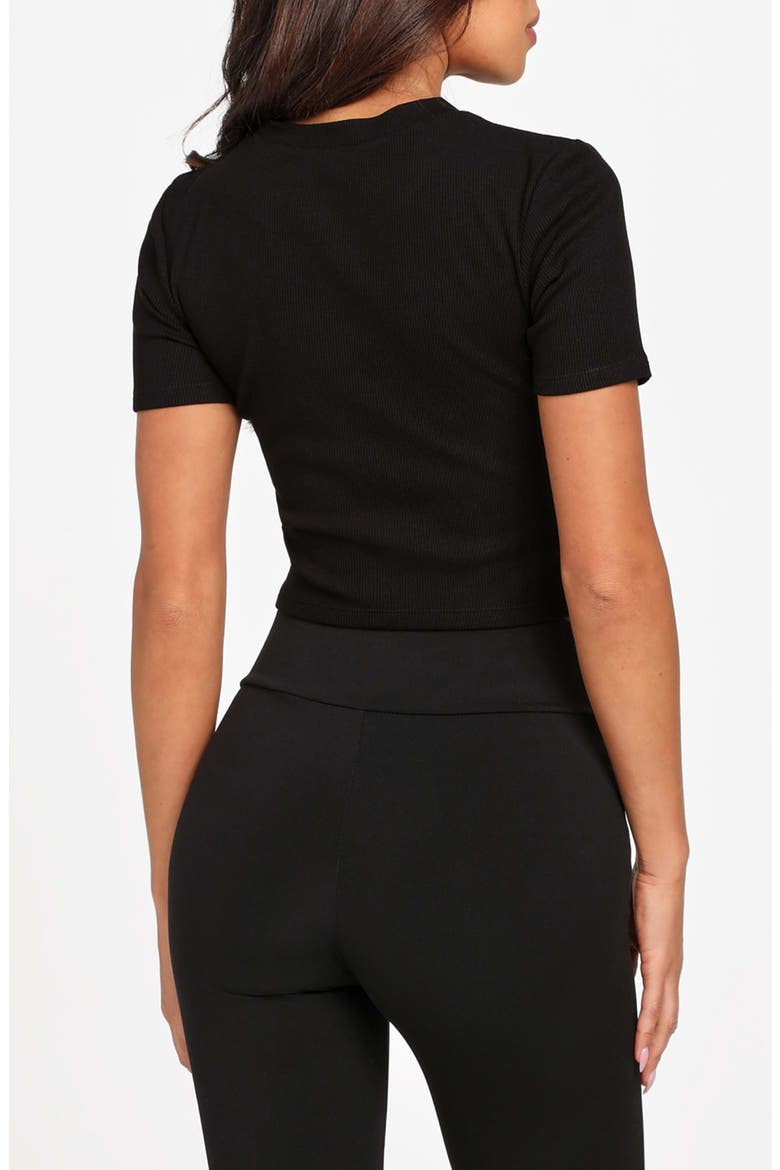 Basic Crop Mini Logo T-Shirt, Alternate, color, JET BLACK