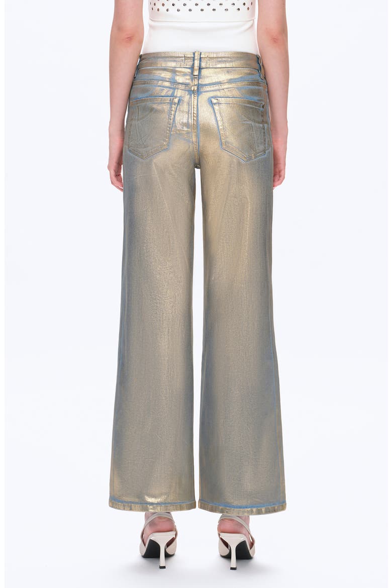 Metallic High Waist Wide Leg Jeans, Alternate, color, GOLDEN