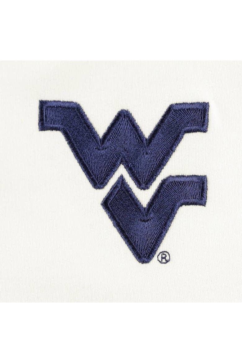 Women's Profile White/Navy West Virginia Mountaineers Plus Size Taping Pullover Hoodie, Alternate, color, White
