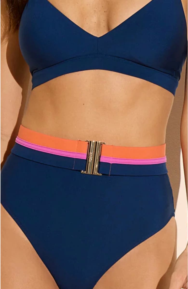STYLEST DreamSculpt Striped Swim Belt, Main, color, Navy/Ultra Pink/Tangerine
