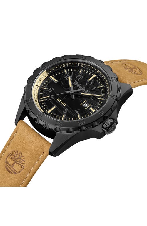 Timberland Day Pond Leather Strap Watch, 45mm In Brown