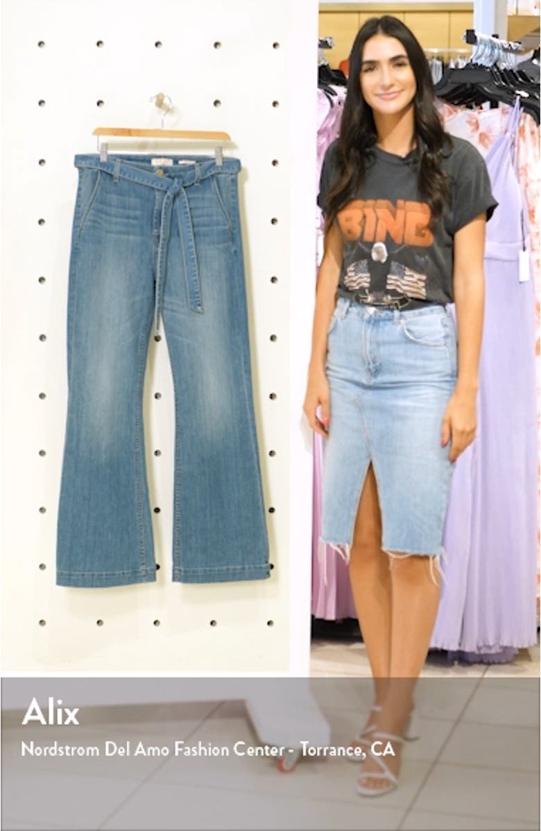 JEN7 Belted Flare Leg Jeans, sales video thumbnail