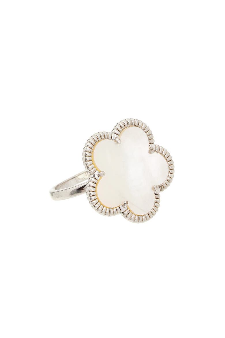 Mother-of-Pearl Floral Ring, Main, color, PEARL/ WHITE GOLD