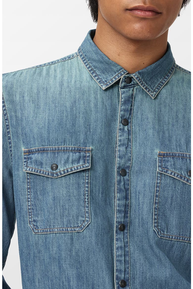 Otto Denim Snap-Up Western Shirt, Alternate, color, AGED BLUE