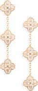 Panacea Crystal Clover Linear Drop Earrings