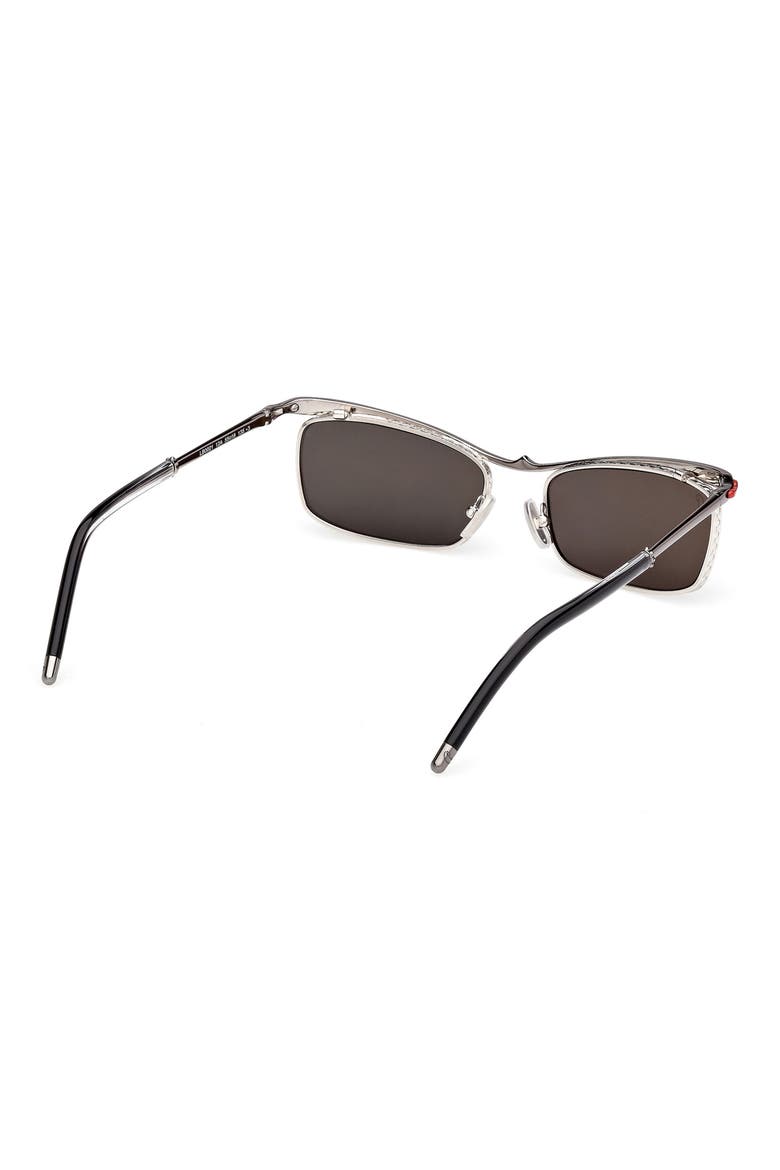 55mm Rectangular Sunglasses, Alternate, color, DARK GUNMETAL / ZEISS SMOKE