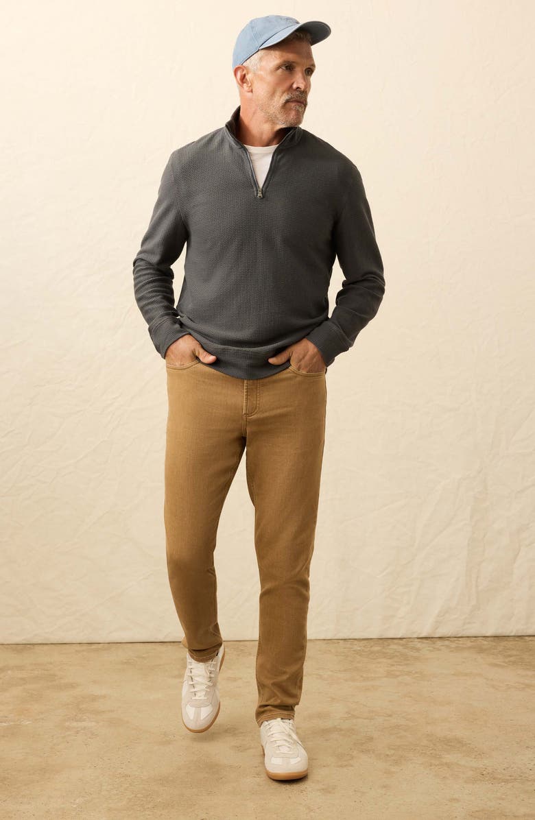 Faherty Texture Quarter Zip Pullover, Alternate, color, Mountain Coal