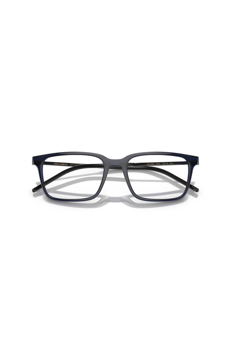 Dolce&Gabbana 55mm Rectangle optical glasses, Alternate, color, Blue