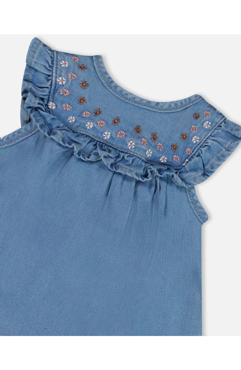 Deux par Deux Baby Girl's Light Soft Denim Dress And Bloomer Set, Alternate, color, 
